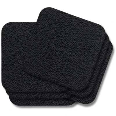Afbeelding van Cookinglife Onderzetters Vegan leer Zwart 10 x cm 6 stuks