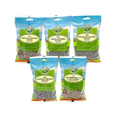 Afbeelding van Bellfor Soft snacks gezonde graanvrije voor honden 5 x 200 g Hondensnacks zonder suiker en met veel vlees, Ideaal training dagelijkse vreugde