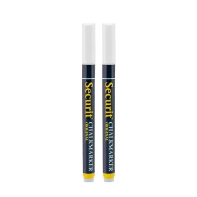 Afbeelding van Krijtstift Securit, Dun, 2 stuks Wit, SMA100
