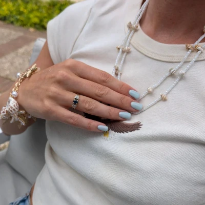 Afbeelding van Dubbele ketting parel kraaltjes met kleine schelpjes