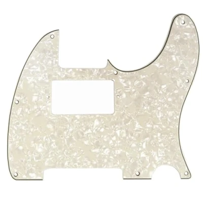 Afbeelding van Musiclily 8 Schroefgaten Tele Gitaar Slagplaat Humbucker HH voor USA/Mexican Fender Standard Telecaster Moderne Stijl, 4 laags Parchment Pearl