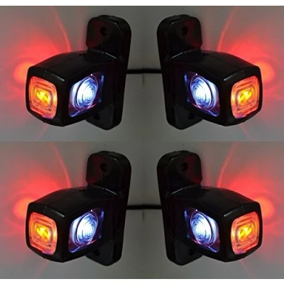 Afbeelding van 4x Side marker rood wit oranje LED verlichting 12 V 24 TRUCK LORRY CHASSIS TRAILER BUS CARAVAN CAMPER