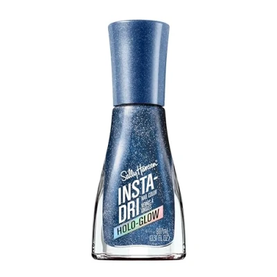 Afbeelding van Sally Hansen Insta Dri, holo Glow, back, nagellak, eenvoudig te gebruiken, duurzaam, mooie kleuren, kan gemakkelijk over de nagels worden gestreken, vlekt niet, 0,3 oz