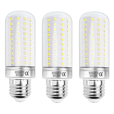 Afbeelding van HZSANUE E27 LED Maïs Lampen 26W, 200W Gloeilampen Equivalent, 3000K Warm Wit,2900Lm, Edison Schroef Lampen, niet Dimbaar, Pakket van 3