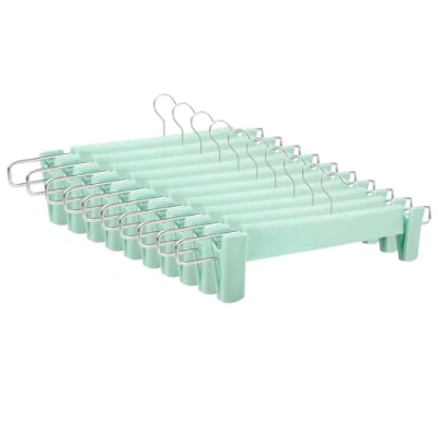 Afbeelding van Tekenewbse 10 stuks broekhangers, kleerhangers met tangen, rokken, broekhanger, verstelbare antislip