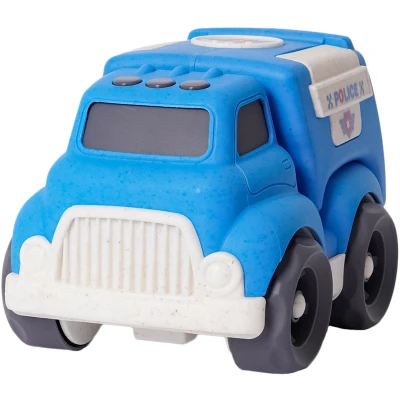 Afbeelding van Speelgoedtopdeals BIOplastic Politiewagen Cartoonversie 18 cm Duurzaam speelgoed