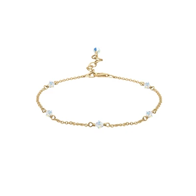 Afbeelding van Elli Dames Enkelbandje Klassiek met Kristallen in 925 Sterling Zilver