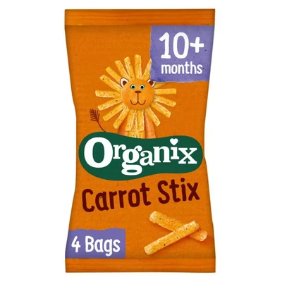 Afbeelding van Organix Goodies Mais Knabbels met Wortel 10+m Bio, 4x15 gram