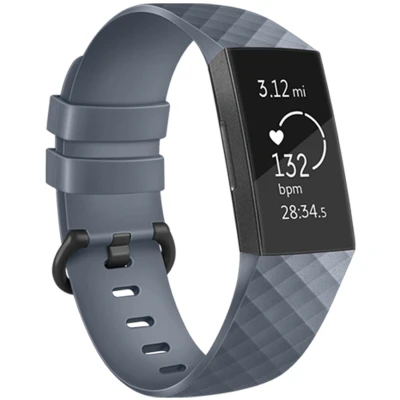 Afbeelding van Siliconen bandje voor de Fitbit Charge 3 / 4 Grijs iMoshion En TPU (zacht)
