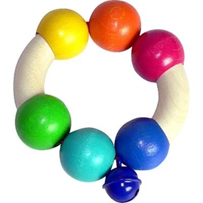 Afbeelding van Hess houten speelgoed 11020 rammelaar regenboog, ca. 10 x 3 cm