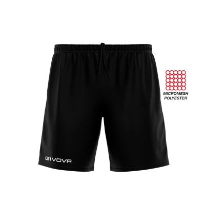 Afbeelding van Short Panta Givova Capo P018,korte broek zwart, geborduurd logo, maat M