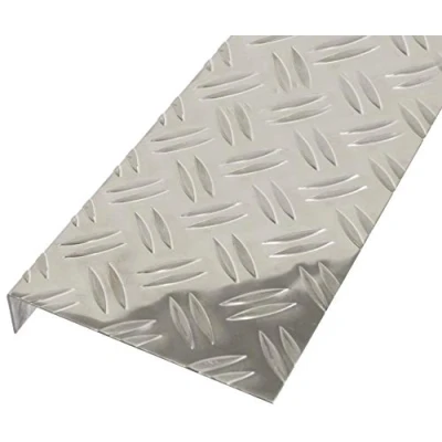 Afbeelding van Alberts 462949 structuurplaat ribbel reliëf, gefacetteerd, L vorm aluminium, naturel 1000 x 135 30 mm