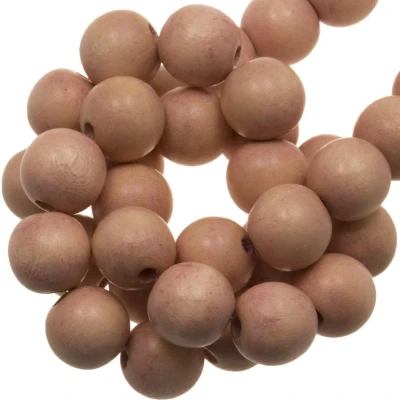 Afbeelding van Houten Kralen Vintage Look (8 mm) Nude (104 stuks)