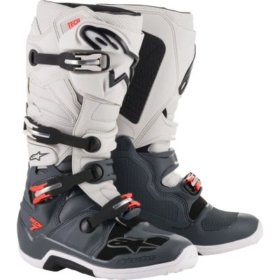 Afbeelding van Alpinestars 2024 Tech 7 Enduro Crosslaarzen Licht Grijs / Donker Rood maat 43