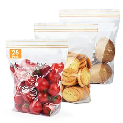 Afbeelding van Esimlife Verzegelde Zakken Voedsel Opslag Vriezer Ziplock Giet en Bewaar Tas Herbruikbare Sandwich Bag 25 pack (Medium)