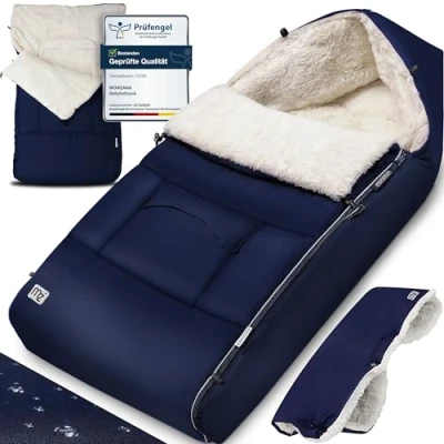 Afbeelding van Monzana Baby Voetenzak Ritssluiting Wasbaar 90x60cm Marineblauw