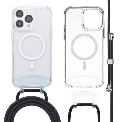 Afbeelding van imoshion Hoesje Geschikt voor iPhone 13 Pro Max met koord MagSafe Backcover afneembaar Transparant