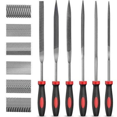 Afbeelding van Hi Spec vijlenset 6 delige naaldvijltjes minivijlenset metaal en hout sleutelvijltjes rasp voor hobbyisten workshop DIY