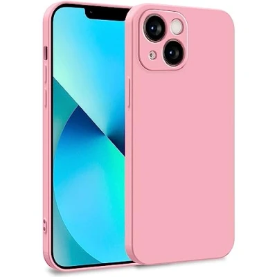 Afbeelding van MyGadget Beschermhoesje voor Apple iPhone 13 Mini, tweelaagse zachte siliconen hoes, case met camerabescherming en krasbestendige binnenvoering, lichtroze