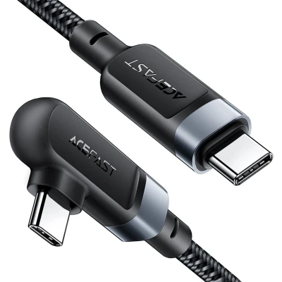Afbeelding van Acefast USB C laptop oplaadkabel 100W PD 2 meter met haakse hoek Zwart