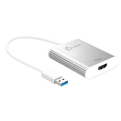 Afbeelding van j5create USB 3.0 naar 4K HDMI Display Adapter Type A mannelijk vrouwelijk UHD Resolutie tot 3840 x 2160 @ 30 Hz Aluminium behuizing (JUA354)