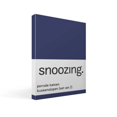 Afbeelding van Snoozing Percale katoen Kussenslopen Set van 2 60x70 cm Navy