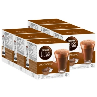 Afbeelding van Nescafé Dolce Gusto Chococino capsules chocolademelk 6 x16 cups = 96 ( 48 kopjes)