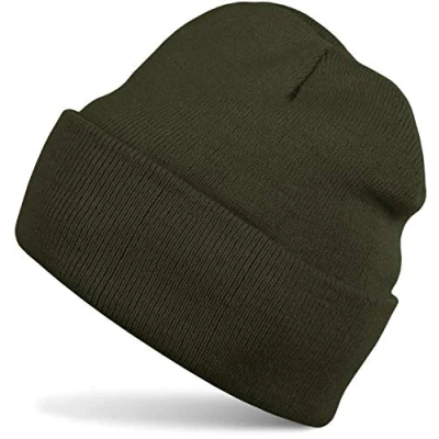 Afbeelding van styleBREAKER uniseks warme muts, fijn gebreide muts dubbel gebreid, winter 04024029, Farbe:Olijf