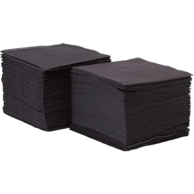 Afbeelding van Saten ser22104961 Coktail, servet 20 x 20, 2 laags, 1/4 vouw, 100 servetten, punta punta, zwart