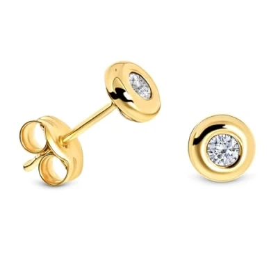 Afbeelding van MIORE Sieraden, oorbellen voor dames, oorstekers goud 375 9 karaat geelgoud/witgoud, damesoorbellen met zirkonia, saffier/robijn, smaragd in kastzetting, gouden oorsieraden, Eén
