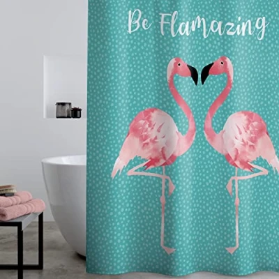 Afbeelding van Catherine Lansfield Badkamer Flamingo 180x180cm douchegordijn Teal