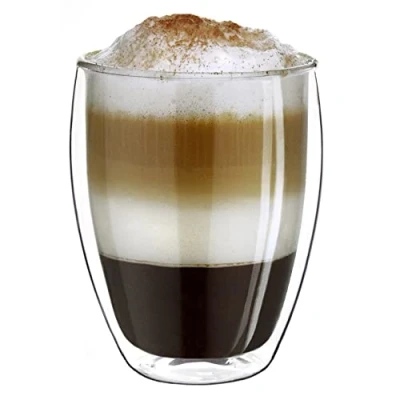 Afbeelding van Creano dubbelwandig XXL thermoglas 400ml, extra groot hittebestendig koffieglas/thee glas/latte macchiato van borosilicaatglas