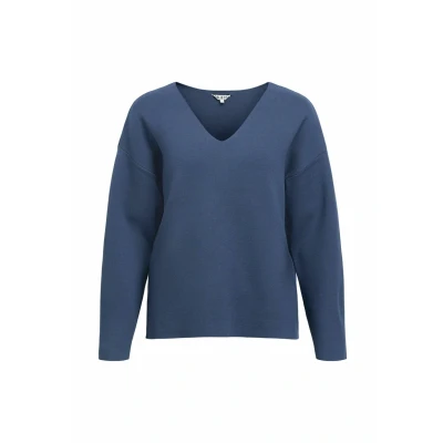 Afbeelding van Object Objreynard Vneck Trui, Dames, Maat: Medium, Dark denim