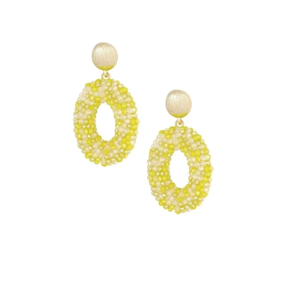 Afbeelding van Ovale discodip oorbel Yellow