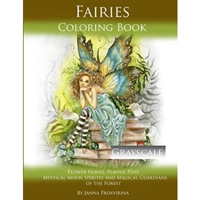 Afbeelding van Fairies Coloring Book Grayscale