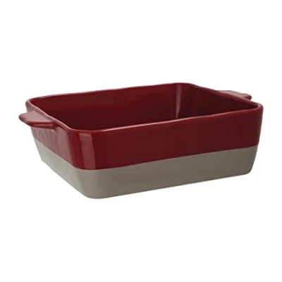 Afbeelding van Olympia keramische braadslede rood en taupe 4,2L