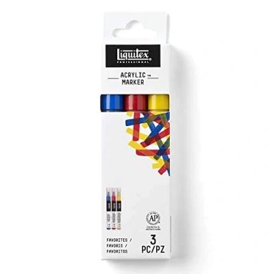Afbeelding van Liquitex 3699243 Professional Paint Marker Set 3 fijne acrylmarkers van kunstenaarskwaliteit, lichtecht Fine x 2mm, Colour
