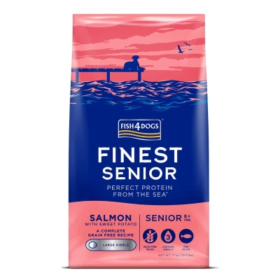 Afbeelding van Fish4Dogs Finest Senior Large Kibble Salmon with Potato 12 kg