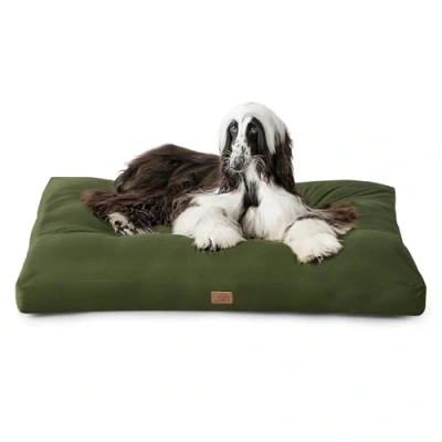 Afbeelding van BEDSURE Hondenkussen voor grote honden, wasbaar, 120 x 90 cm, hondenmatras, waterdicht, XXL, grote, middelgrote outdoor, gevoerd, hondenmat, groen, 10 cm hoog, XL koelmat huisdieren