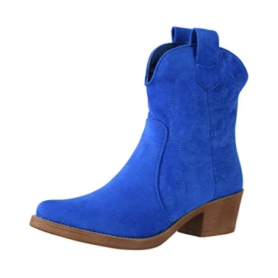 Afbeelding van Elara Chunkyrayan Cowboylaarzen voor dames, blauw Parijs, 42 EU