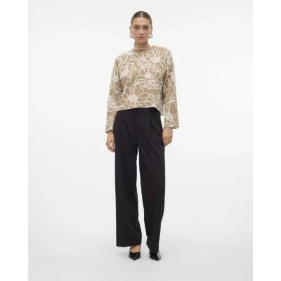 Afbeelding van Vero Moda Vmnew Flora LS Oneck Loose Trui, Dames, Maat: Large, Silver mink
