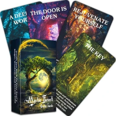 Afbeelding van BAIYOOBAI Mystic Enchanted Forest Oracle Cards, Mystieke begeleiding en inspiratie uit het magische rijk van de natuur, wijsheid kaarten voor beginners