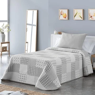 Afbeelding van VIALMAN Lichte Sprei Sofia 21 voor tweepersoonsbed 180 en 200 cm bedden met 270 x cm, grijs