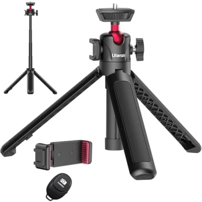 Afbeelding van Ulanzi MT 16 Selfiestick, mobiele telefoon statief, met afstandsbediening, telefoonhouder, tafelstatief voor webcam, camera, mini statief smartphone, iPhone, Samsung