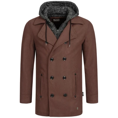 Afbeelding van Indicode Jeans Halflange jas, Heren, Maat: Small, Brown
