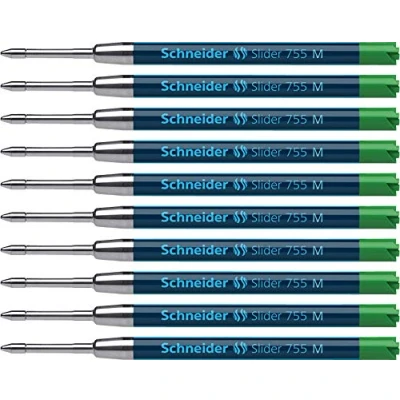 Afbeelding van balpenvulling Schneider Slider 755 M groen doos met 10 stuks