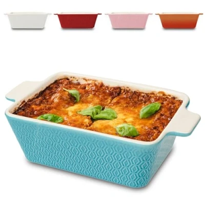 Afbeelding van Kleine Keramische Braadpan Extra Hoge Rand Antiaanbaklaag en Krasbestendig Vierkant (Oranje)