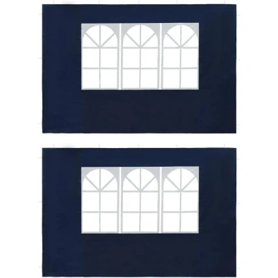 Afbeelding van Tentwanden met raam PE blauw 2 st
