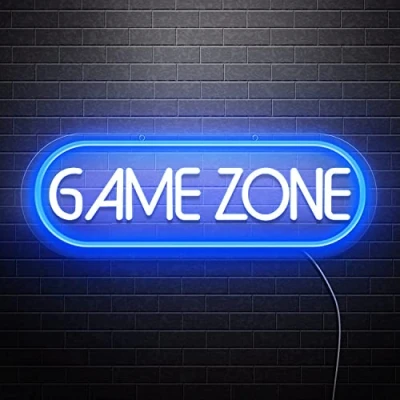Afbeelding van SOLIDEE neon Sign Game Zone bord, dimbaar, lichtreclame, led gamingkamer, decoratie, lichtschrift voor muur, game, kamer, speelkamerdecoratie, cadeau tieners, vrienden, tienerkamer, jongens