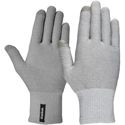 Afbeelding van GripGrab Merino Wool Liner Handschoenen Fiets Onderhandschoenen Touchscreen Fietshandschoenen met Merinowol Grijs Unisex Maat XS/S